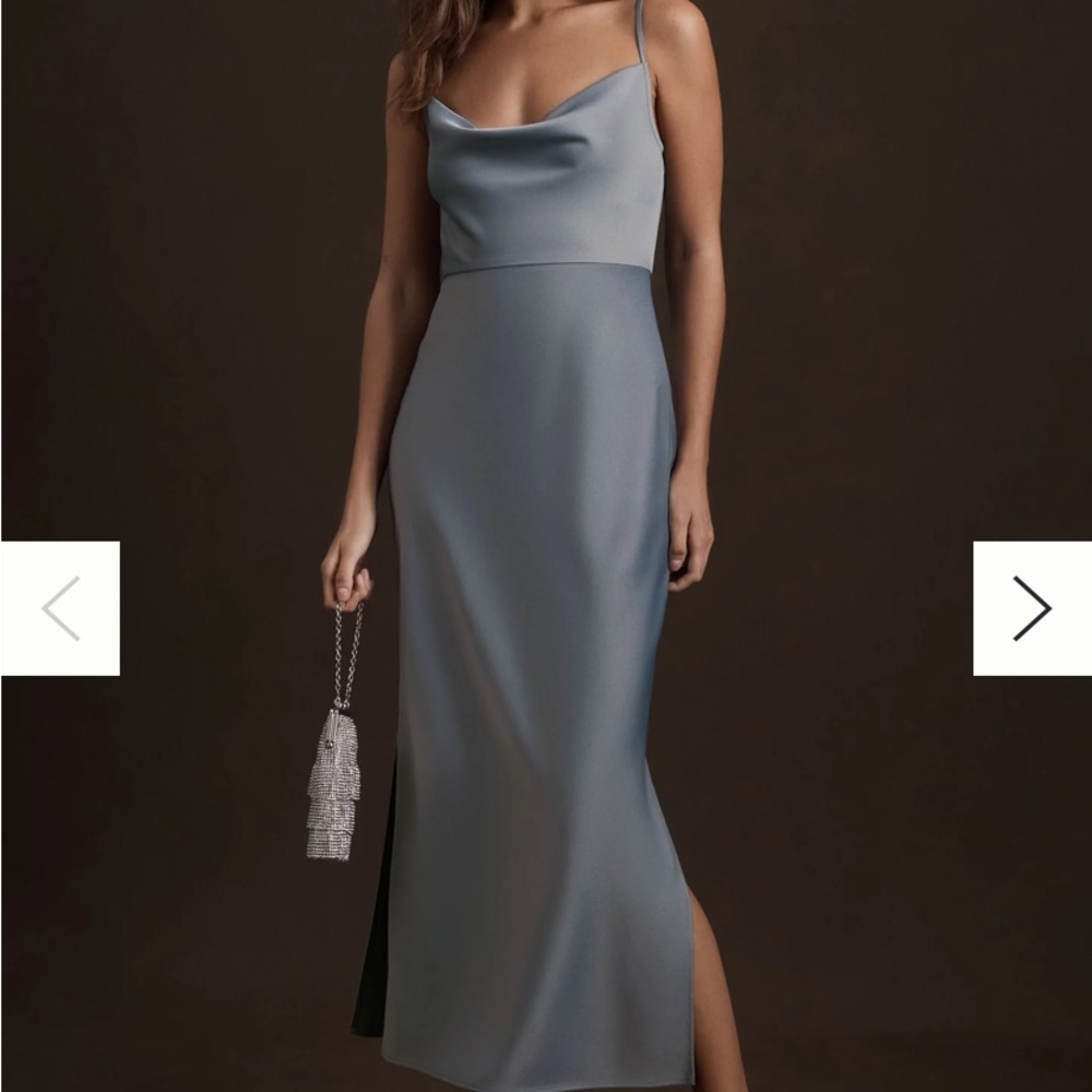 Anthropologie BHLDN NWT Cali Satin Cowl-Neck Midi Slip Dress